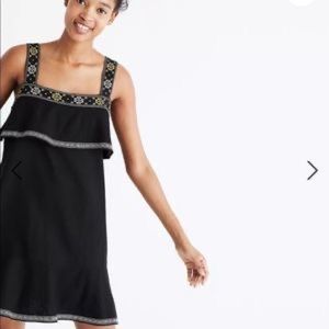 Madewell Embroidered Black Dress